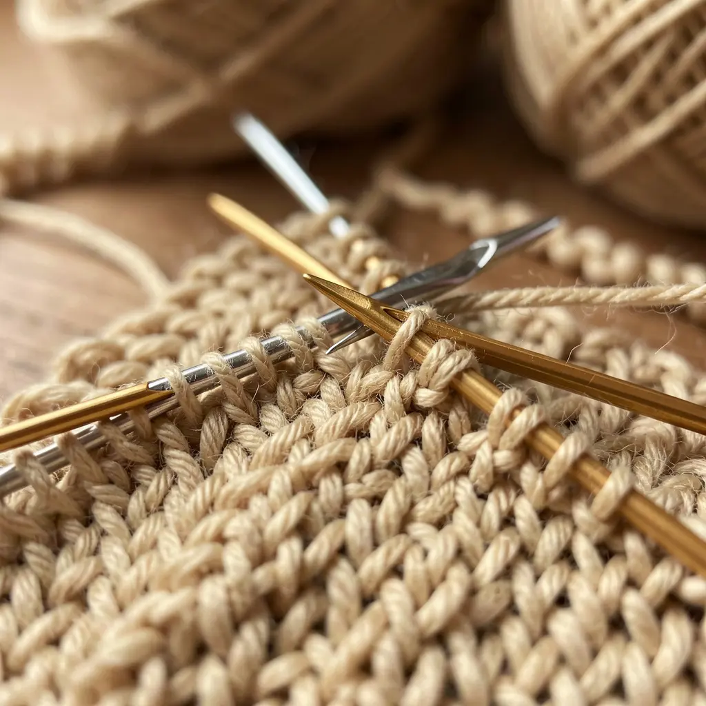 Handwerk sessie met breigaren en naalden